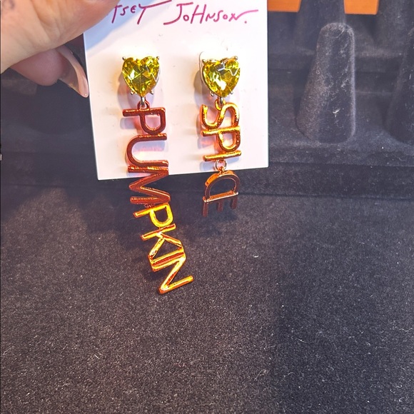 Betsey Johnson Pumpkin Spice Earrings - Yellow and Orange - Picture 2 of 5